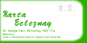 marta beleznay business card